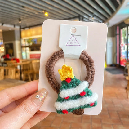Christmas Cute Kid'S Christmas Tree Santa Claus Alloy Hair Clip Hair Band Hair Tie