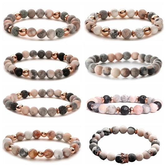 Retro Multicolor Natural Stone Beaded Bracelets