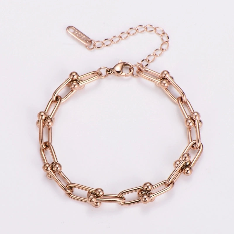 Classic Style Commute U Shape 304 Stainless Steel Bracelets In Bulk