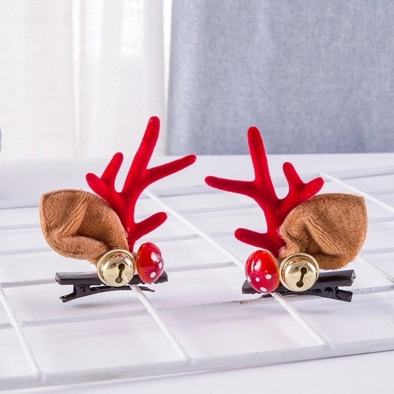 Christmas Cartoon Style Women'S Antlers Plush Plush Hair Clip