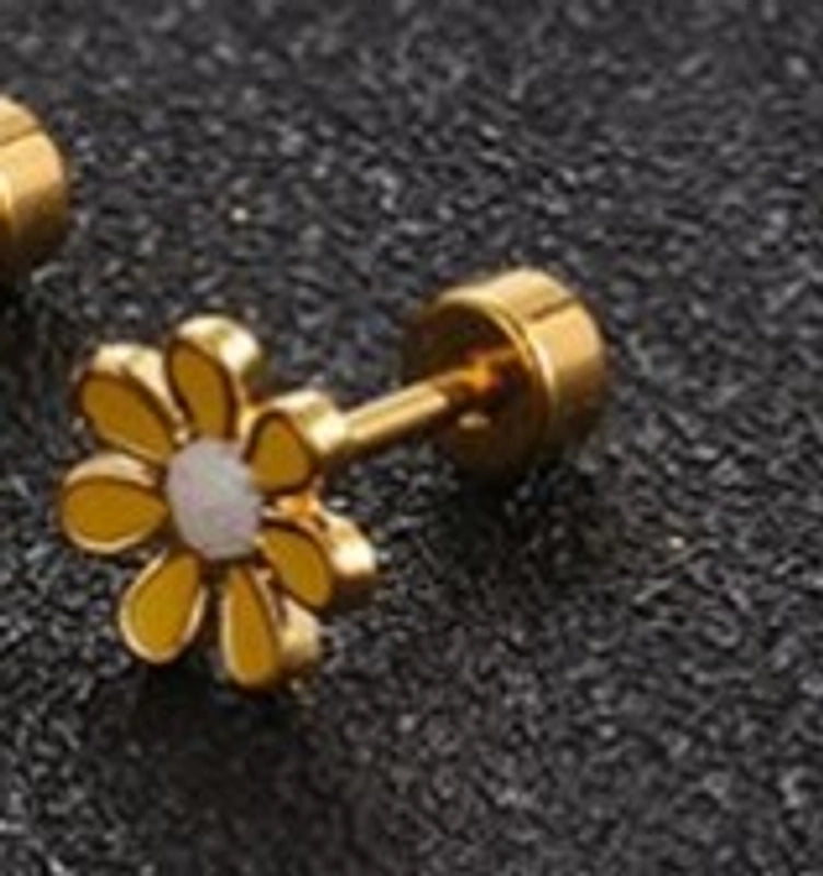 Minimalist Flower 304 Stainless Steel No Inlaid Earrings Ear Studs