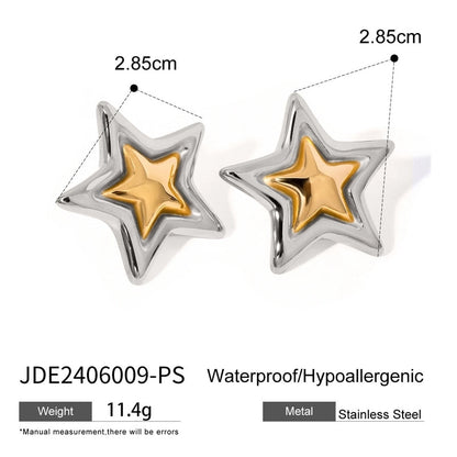 1 Pair Elegant Minimalist Classic Style Geometric Mixed Color Plating 304 Stainless Steel Ear Studs