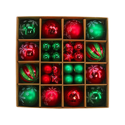 Christmas Ball Gift Box Set Painted Electroplated 44pcs Round Ball Irregular Christmas Ball Ornaments