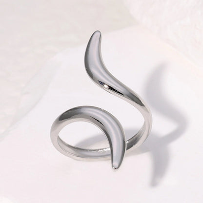 304 Stainless Steel 18K Gold Plated Minimalist Plating Geometric Open Rings