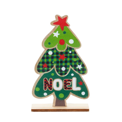 Christmas Cute Christmas Tree Santa Claus Gingerbread Wood Party Ornaments Decorations Table Decoration
