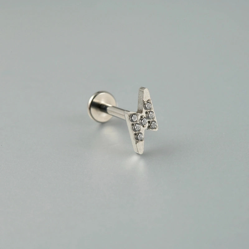 1 Piece Lip Rings Casual Vacation Tropical Cross G23 Titanium Alloy Plating Zircon 18K Gold Plated Lip Rings Ear Cartilage Rings & Studs