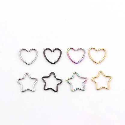 Ear Cartilage Rings & Studs Fashion Heart 316L Stainless Steel Plating No Inlaid