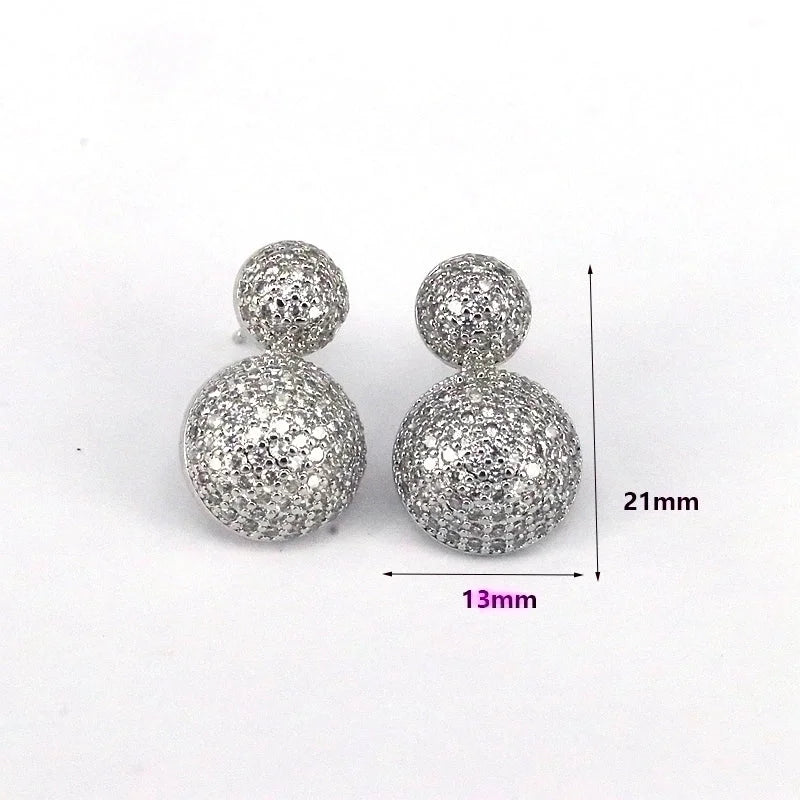 1 Pair Ig Style Minimalist Round Water Droplets Heart Shape Plating Inlay Copper Zircon 18k Gold Plated Silver Plated Ear Studs