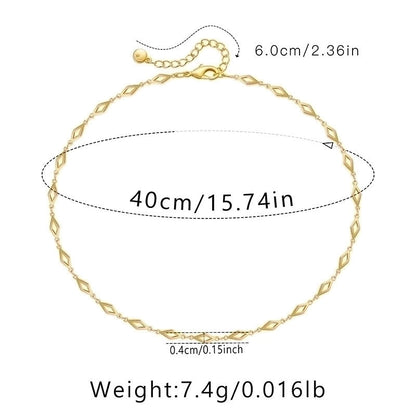 Ig Style Minimalist Solid Color Copper Plating Chain 18k Gold Plated Necklace