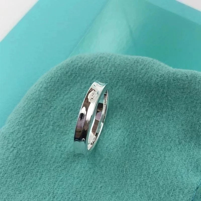 Minimalist Commute Letter Titanium Steel Plating Silver Plated Rings