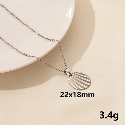 Minimalist Geometric Round 304 Stainless Steel Plating Pendant Necklace