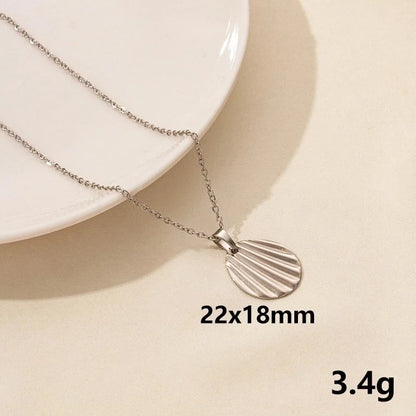 Minimalist Geometric Round 304 Stainless Steel Plating Pendant Necklace
