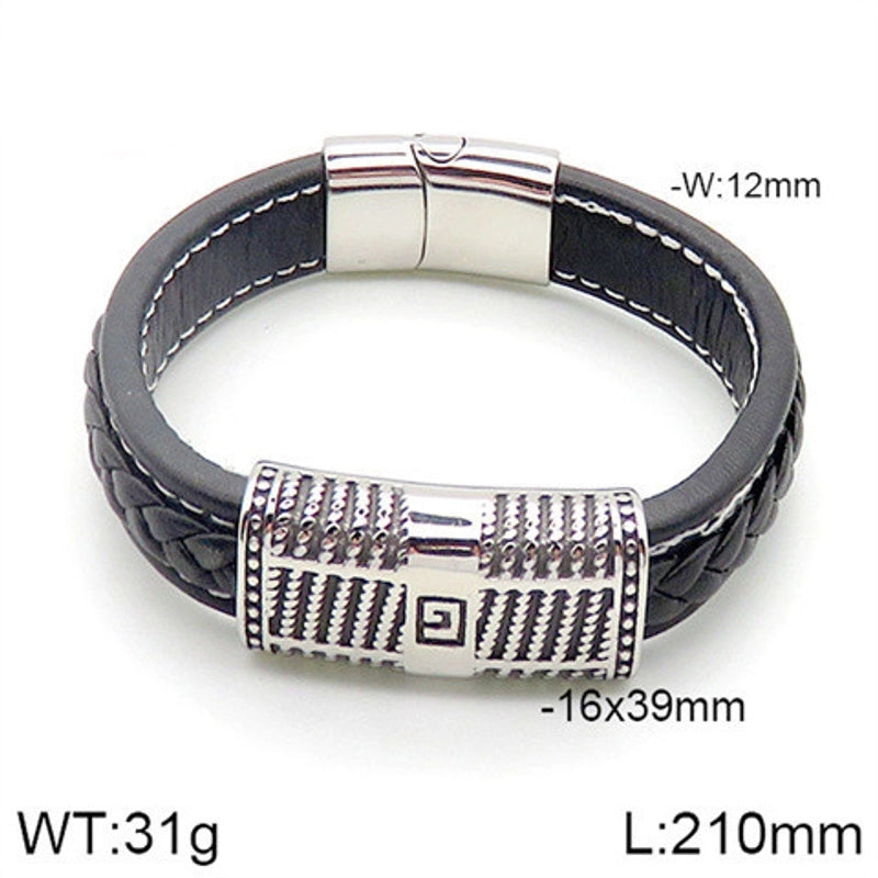 Hip-Hop Rock Punk Scorpion Skull 304 Stainless Steel Pu Leather Halloween Unisex Bangle Men Cord & Leather Bracelets