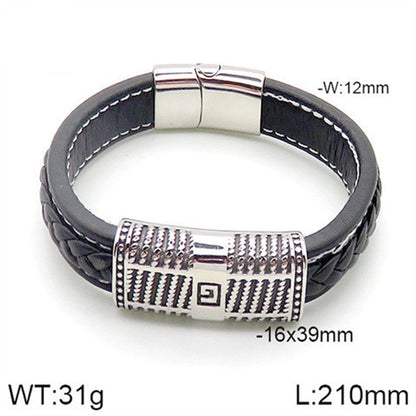 Hip-Hop Rock Punk Scorpion Skull 304 Stainless Steel Pu Leather Halloween Unisex Bangle Men Cord & Leather Bracelets