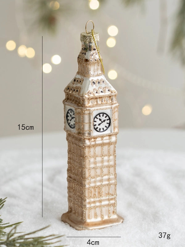 Christmas Minimalist Santa Claus Glass Holiday Daily Ornaments