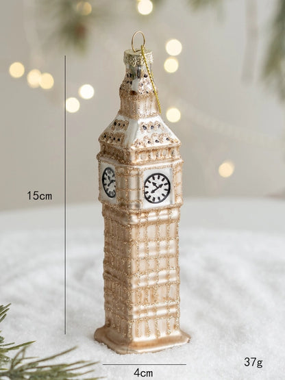 Christmas Minimalist Santa Claus Glass Holiday Daily Ornaments