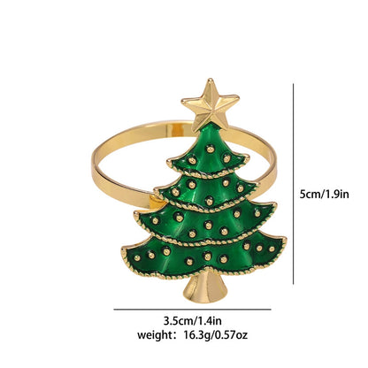 Christmas Casual Elegant Christmas Tree Alloy Napkin Rings 1 Piece