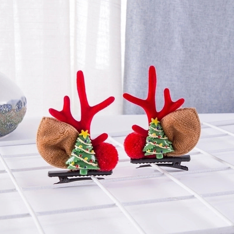 Christmas Cartoon Style Women'S Antlers Plush Plush Hair Clip