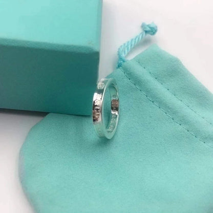 Minimalist Commute Letter Titanium Steel Plating Silver Plated Rings