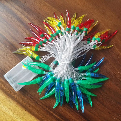 LED Red Pepper Colored Lights String Lights Flashing Lights New Year Christmas Holiday Decorative Atmosphere Lights New Year Home Layout Lighting