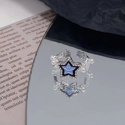 Fairy Style Butterfly Copper Plating Inlay Artificial Diamond Open Ring