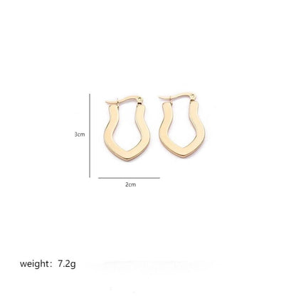 1 Pair Elegant Sweet Commute Heart Shape Plating Stainless Steel 18K Gold Plated Earrings
