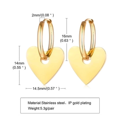 1 Pair Minimalist Star Plating Inlay 201 Stainless Steel Zircon 18K Gold Plated Drop Earrings