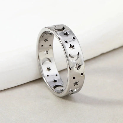 Elegant Star Moon Titanium Steel Rings