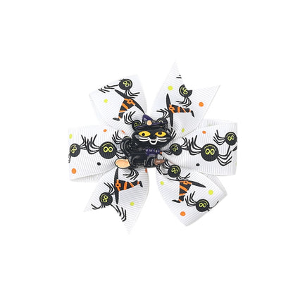 Halloween Funny Halloween Pattern Rib Ribbon Party Hairpin
