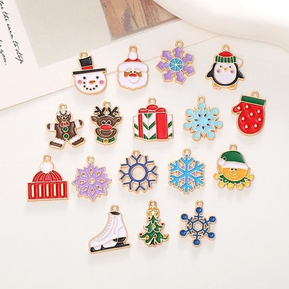 1 Set Alloy Christmas Tree Santa Claus Snowflake Pendant Jewelry Accessories