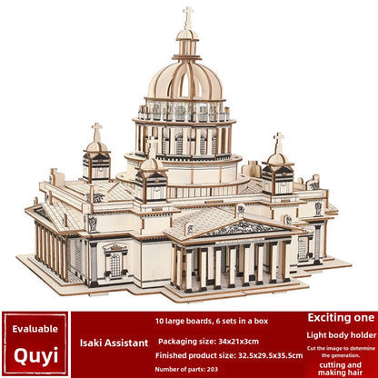 Stall Supply Children's Wooden 3D Puzzle Adult Puzzle Christmas Building Handmade Educational Model Toy