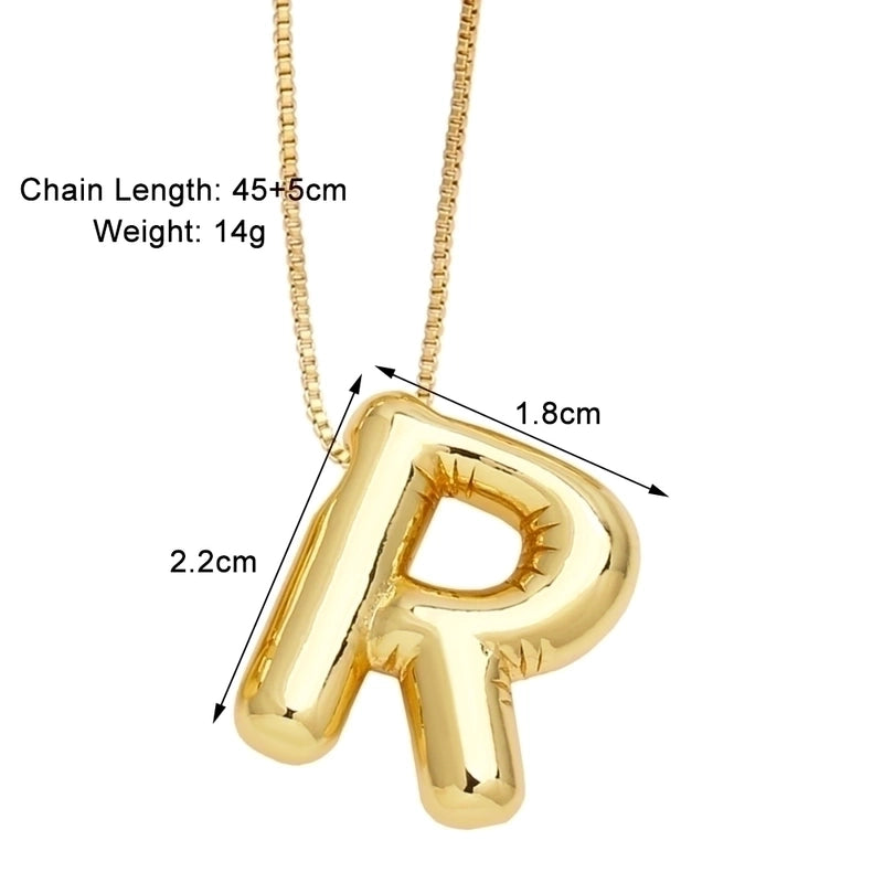 Minimalist Letter Copper Plating 18k Gold Plated Necklace Pendant