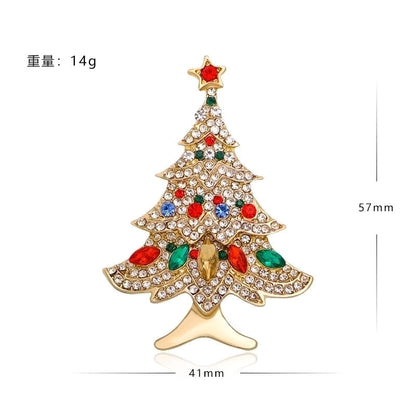 2 Pieces Ethnic Style Pin Christmas Tree Letter Wreath Imitation Pearl Alloy Rhinestone Enamel Unisex Brooches