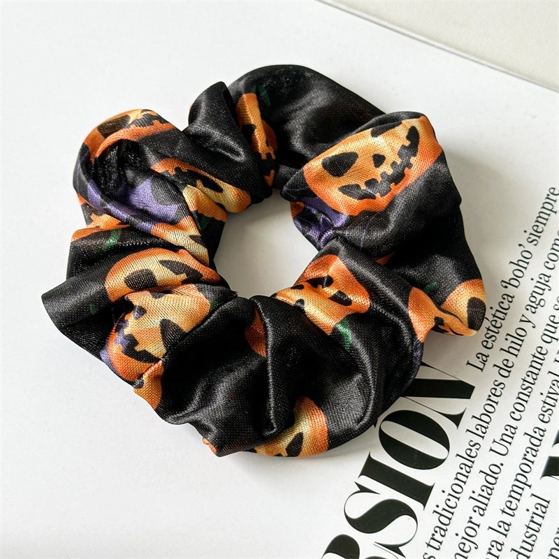 Hip-Hop Funny Halloween Pattern Printing Pumpkin Cloth Hair Tie