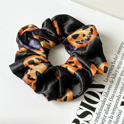 Hip-Hop Funny Halloween Pattern Printing Pumpkin Cloth Hair Tie
