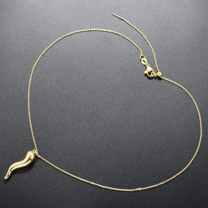 Casual Elegant Minimalist Chili Copper 18k Gold Plated Zircon Pendant Necklace In Bulk