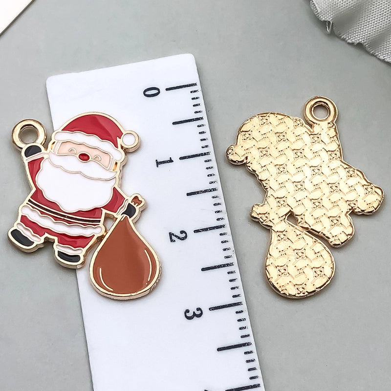 1 Piece 20 PCS/Package 16x23mm 17x22mm Alloy Christmas Tree Santa Claus Gingerbread Pendant Jewelry Accessories