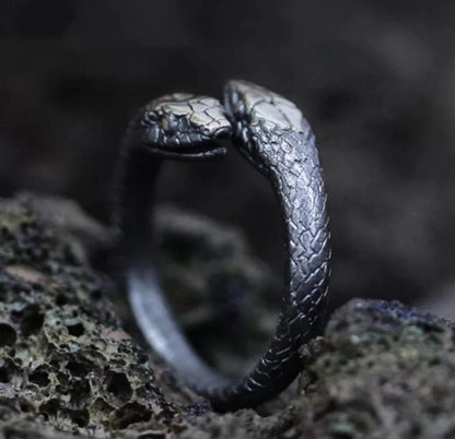 Retro Cool Style Snake Skull Alloy Plating Open Ring