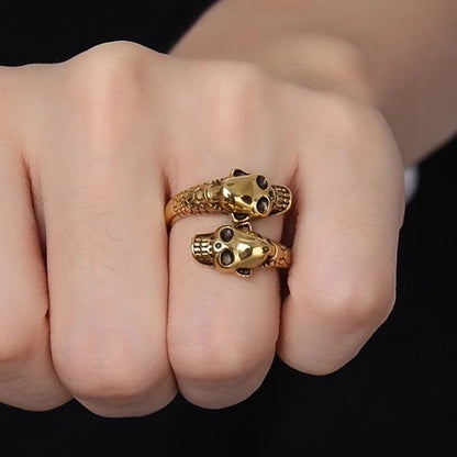 Retro Skull Alloy Plating Halloween Unisex Open Rings