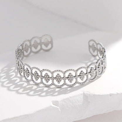 2 Pieces Expressive Stripe Stainless Steel Electroplating Bangles