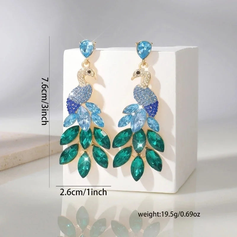 1 Pair Glam Luxurious Shiny Inlay Alloy Crystal 18K Gold Plated Drop Earrings
