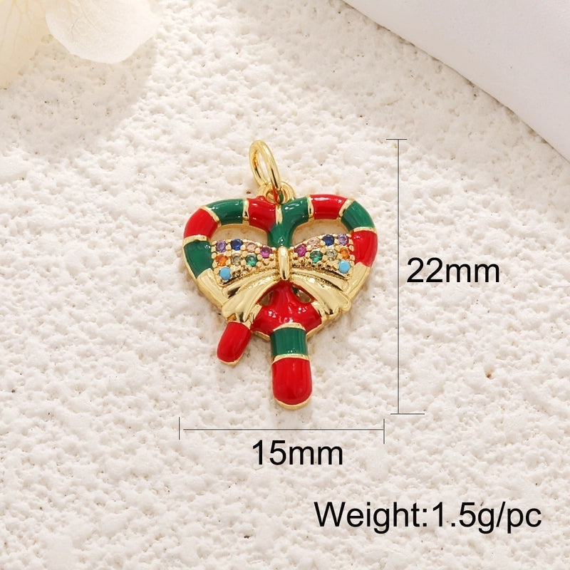 1 Piece 12*17mm 15 * 20mm 18 * 22mm Copper Christmas Tree Flower Snowflake Jewelry Accessories Pendant