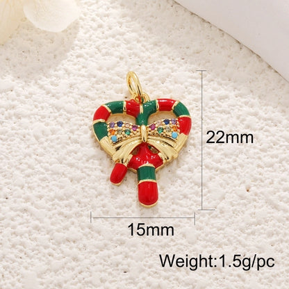 1 Piece 12*17mm 15 * 20mm 18 * 22mm Copper Christmas Tree Flower Snowflake Jewelry Accessories Pendant