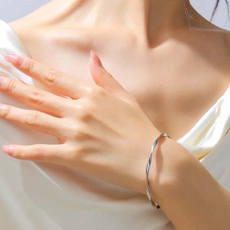 304 Stainless Steel 18K Gold Plated Classic Style Plating Irregular Solid Color Bangle