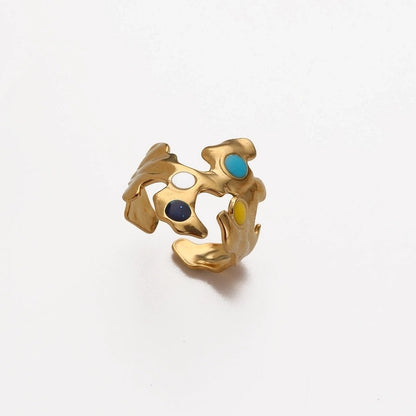 Elegant Minimalist Geometric 304 Stainless Steel Enamel Stainless Steel Rings