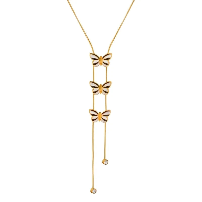 Sweet Minimalist Bow Knot Titanium Steel Plating Necklace