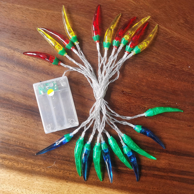 LED Red Pepper Colored Lights String Lights Flashing Lights New Year Christmas Holiday Decorative Atmosphere Lights New Year Home Layout Lighting