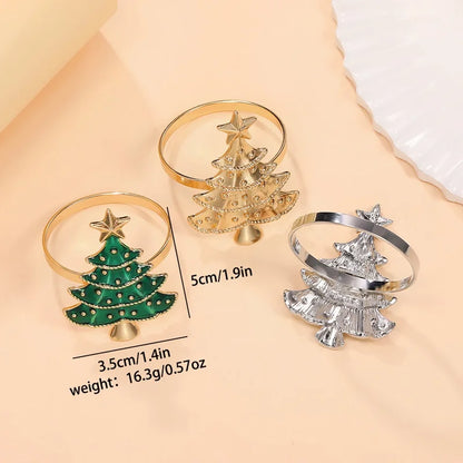 Christmas Casual Elegant Christmas Tree Alloy Napkin Rings 1 Piece