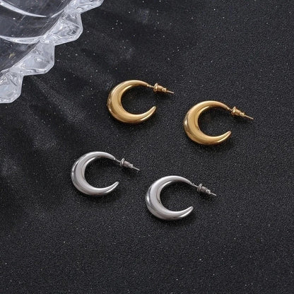 1 Pair Fashion C Shape Plating 201 Stainless Steel 18K Gold Plated Ear Studs