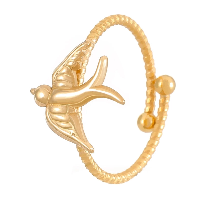 Marine Style Minimalist Starfish Crab Shell Titanium Steel 18K Gold Plated Open Rings